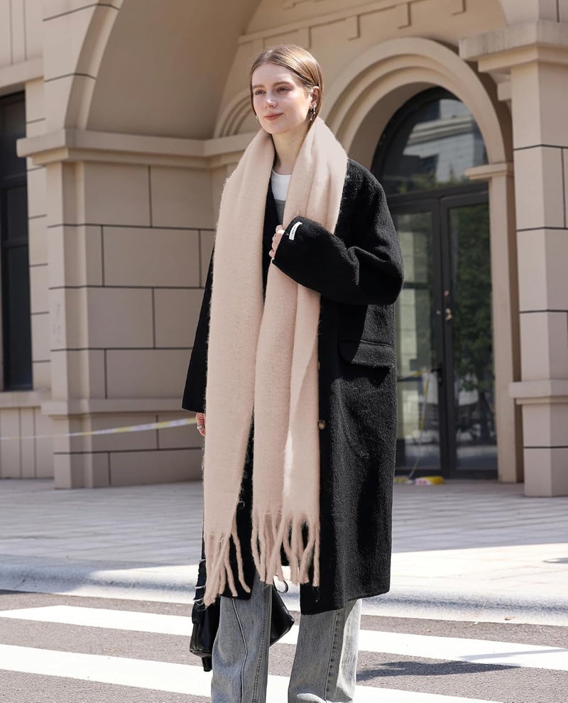 Wander Agio Winter Warm Scarf Long Pashmina Extra Large Shawls and Wraps for Women Large Blanket Scarves Solid - Image 3